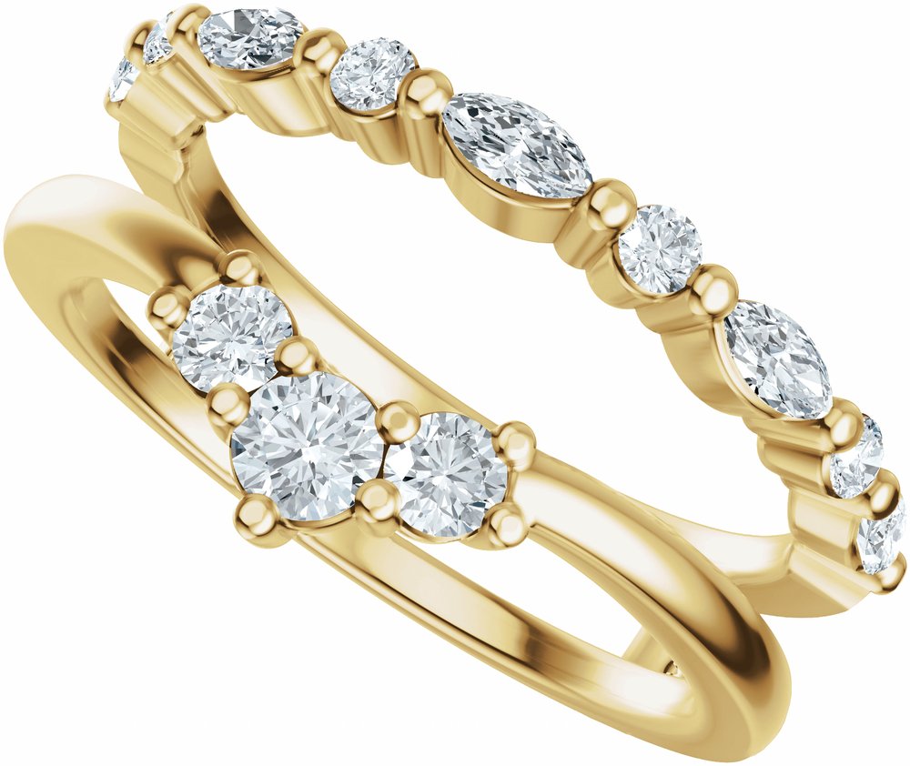 14K Yellow Gold 1/2 CTW Lab-Grown Diamond Ring Guard