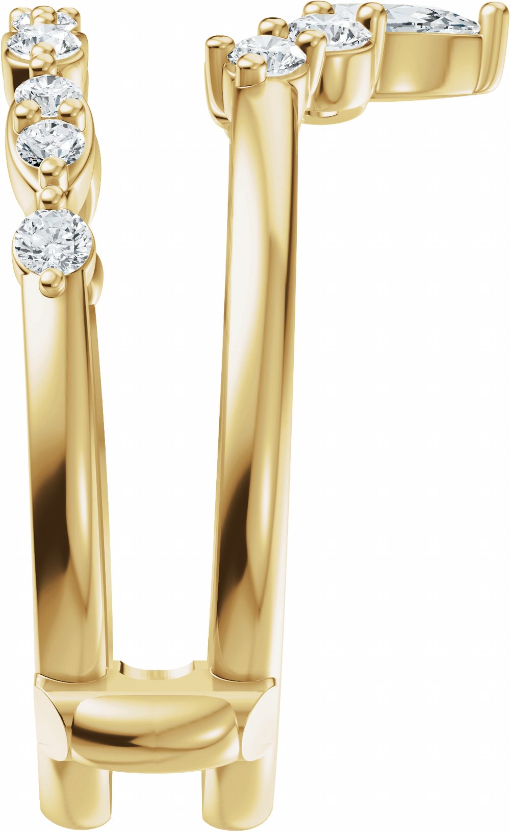 14K Yellow Gold 5/8 CTW Natural Diamond Ring Guard