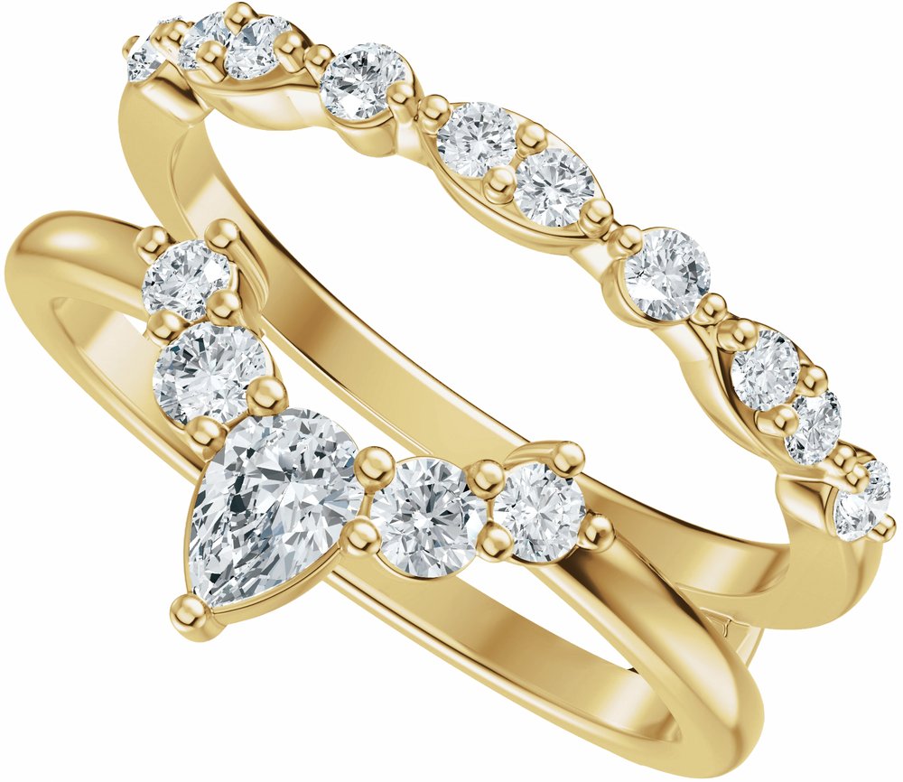 14K Yellow Gold 5/8 CTW Natural Diamond Ring Guard