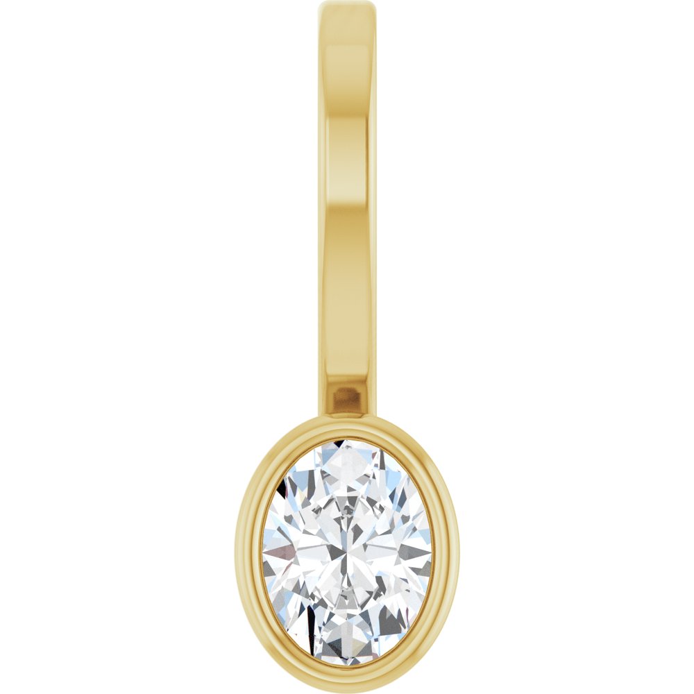 14K Yellow Gold 1/6 CT Lab-Grown Diamond Solitaire Charm/Pendant