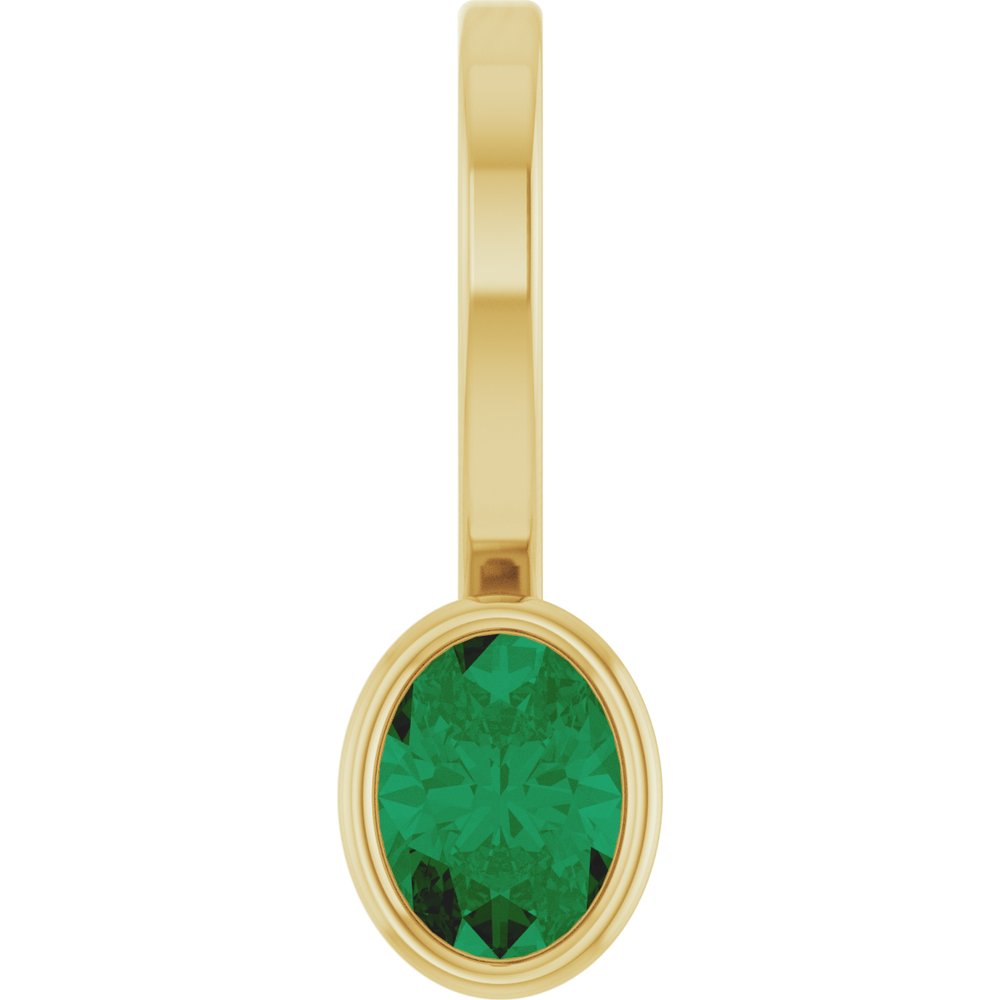 14K Yellow Gold 1/6 CT Lab-Grown Diamond Solitaire Charm/Pendant