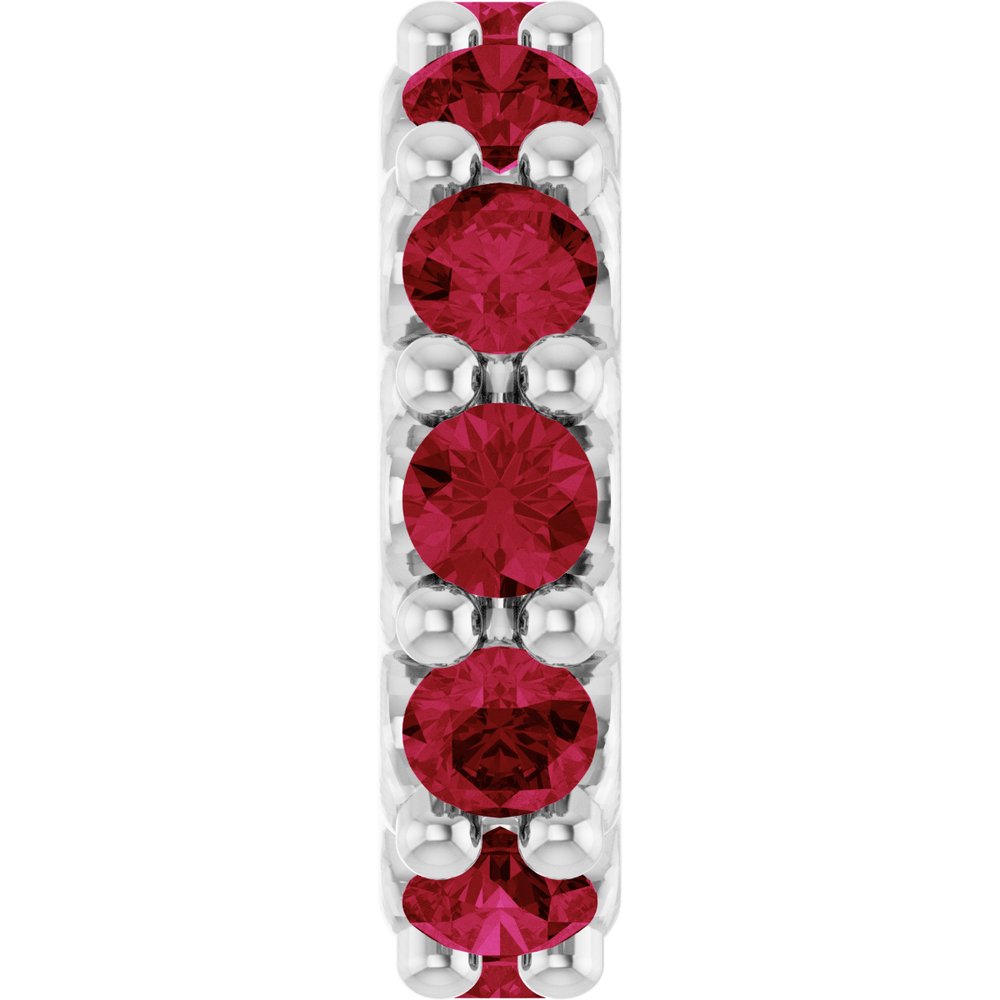 14K White Gold Lab-Grown Ruby Spacer Charm/Pendant