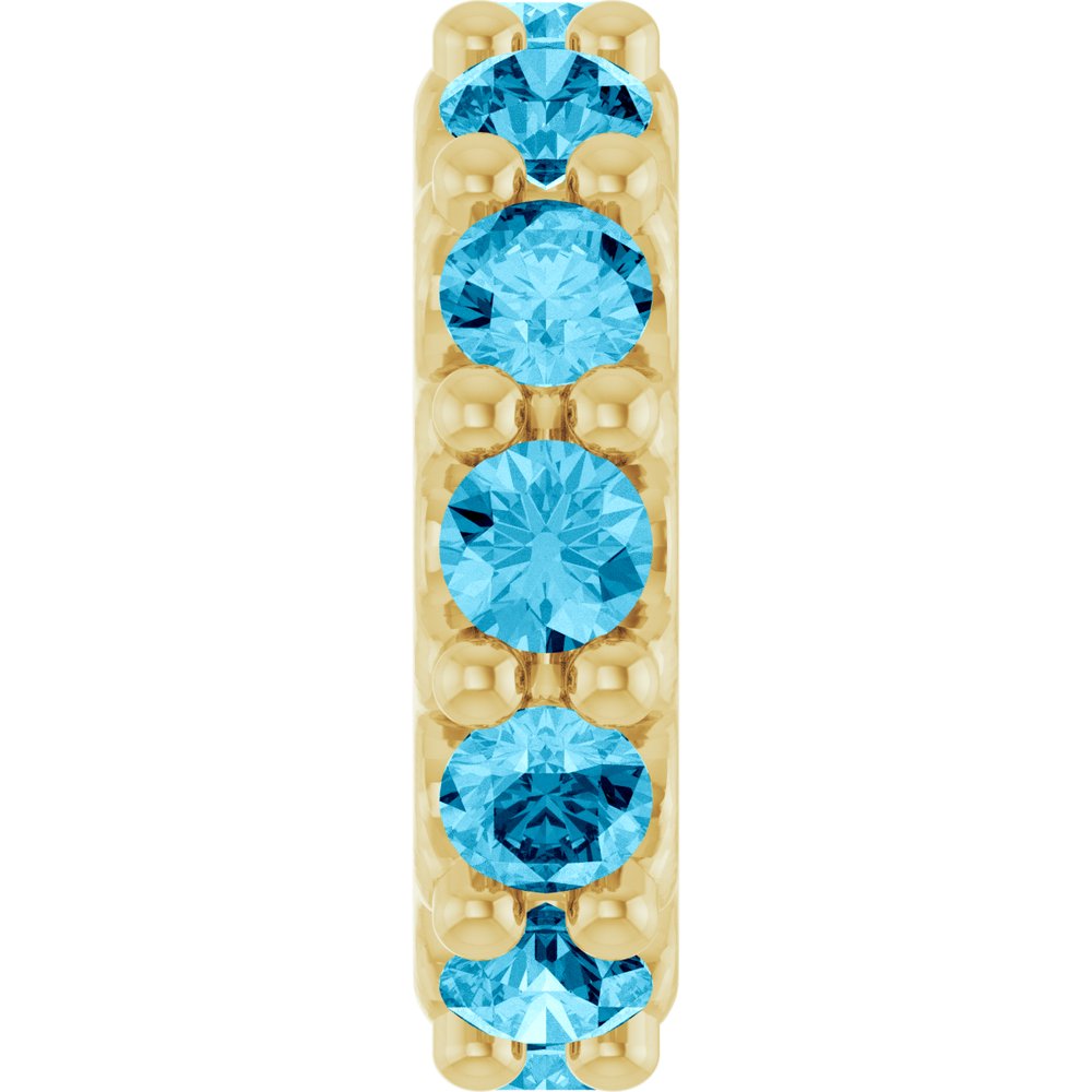 18K Yellow Gold-Plated Sterling Silver Natural Aquamarine Spacer Charm/Pendant