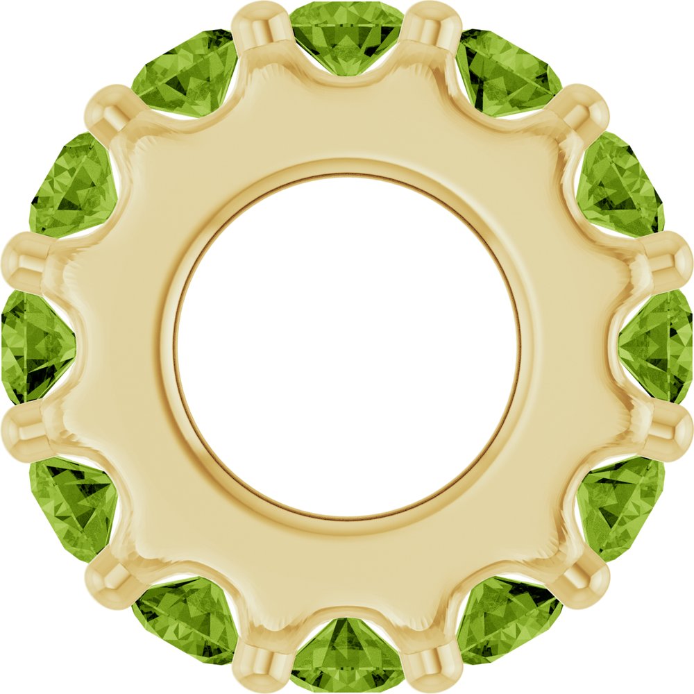 18K Yellow Gold-Plated Sterling Silver Natural Peridot Spacer Charm/Pendant