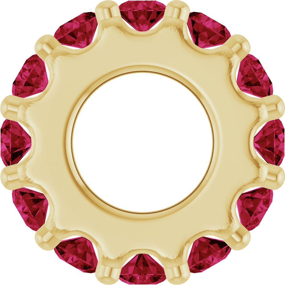 14K Yellow Gold Lab-Grown Ruby Spacer Charm/Pendant