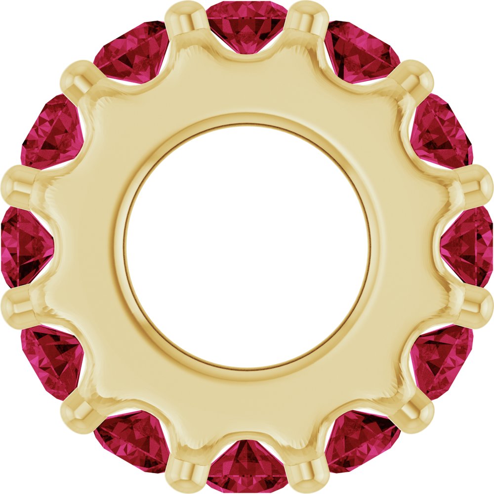 18K Yellow Gold-Plated Sterling Silver Lab-Grown Ruby Spacer Charm/Pendant