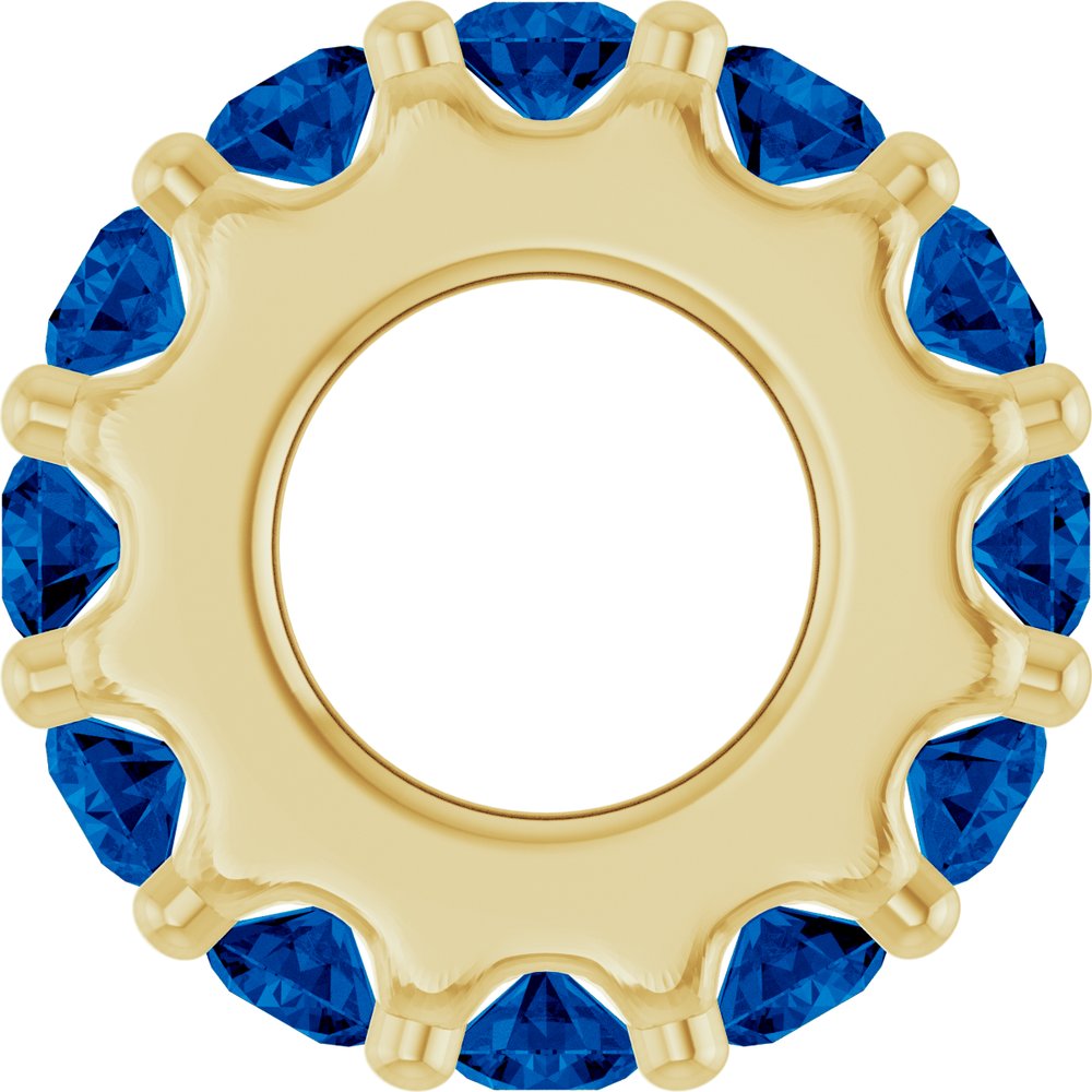 14K Yellow Gold Lab-Grown Blue Sapphire Spacer Charm/Pendant
