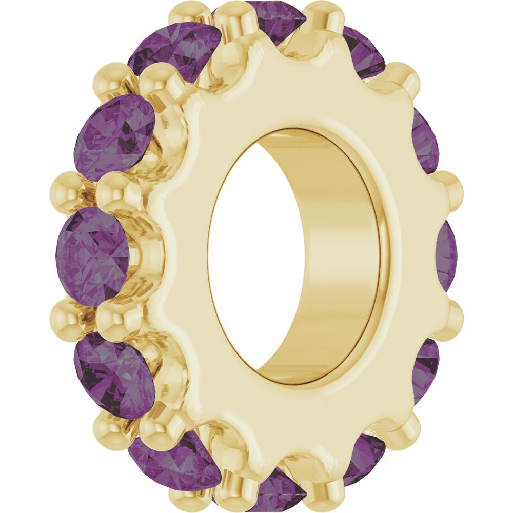 14K Yellow Gold Lab-Grown Alexandrite Spacer Charm/Pendant