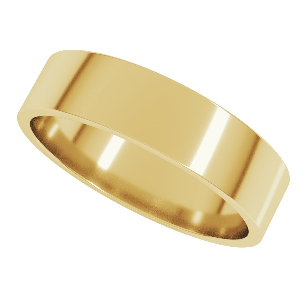 14K Yellow Gold 5.5 mm Flat Band Size 9.5