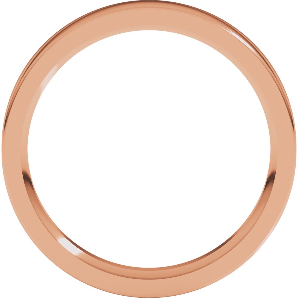 14K Rose Gold 3.5 mm Comfort-Fit Flat Band Size 4