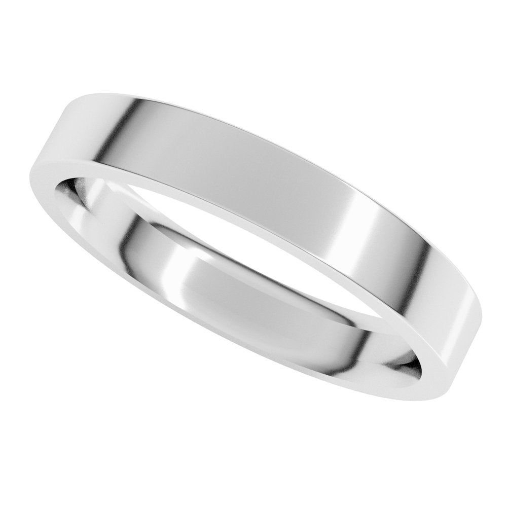 Sterling Silver 3.5 mm Comfort-Fit Flat Band Size 8