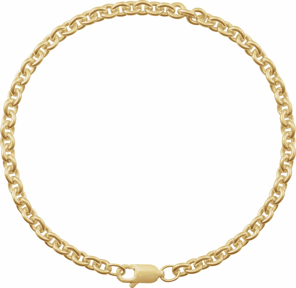 14K Yellow Gold-Filled 4 mm Cable 7" Chain