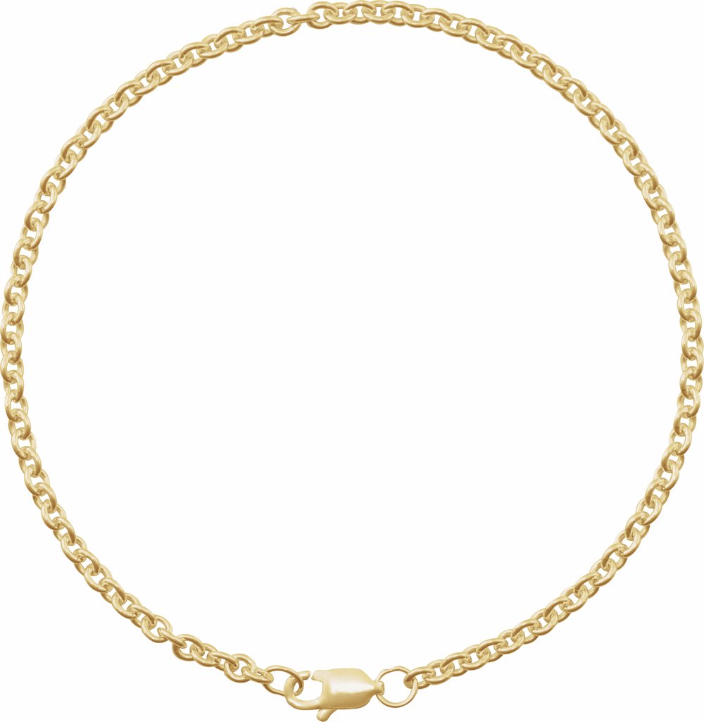 14K Yellow Gold-Filled 2.4 mm Cable 7" Chain