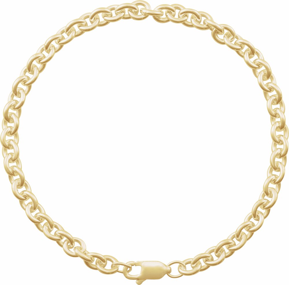 14K Yellow Gold-Filled 4.4 mm Cable 7" Chain