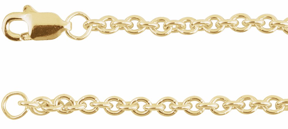 14K Yellow Gold-Filled 2.4 mm Cable 16" Chain