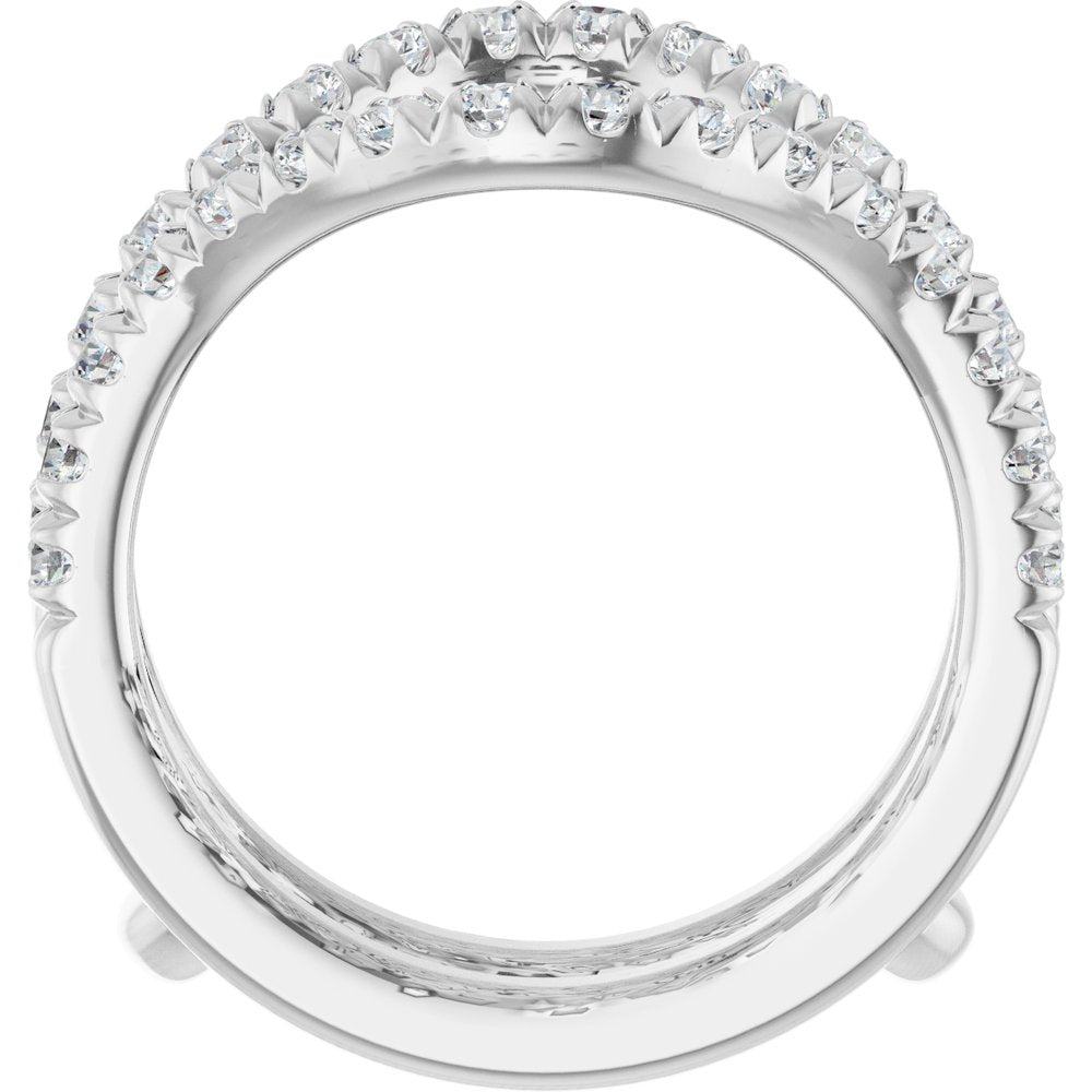 14K White Gold 7/8 CTW Lab-Grown Diamond Ring Guard