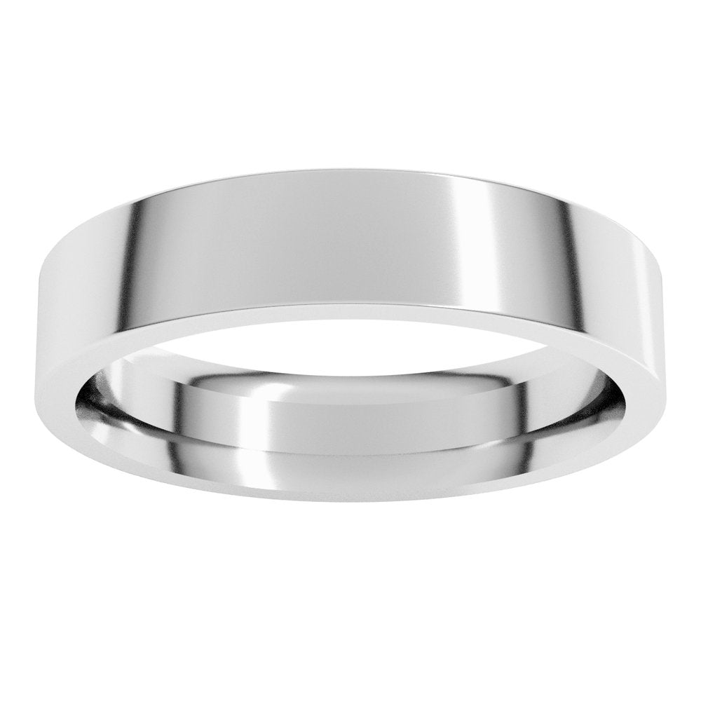 14K White Gold 4.5 mm Comfort-Fit Flat Band Size 7