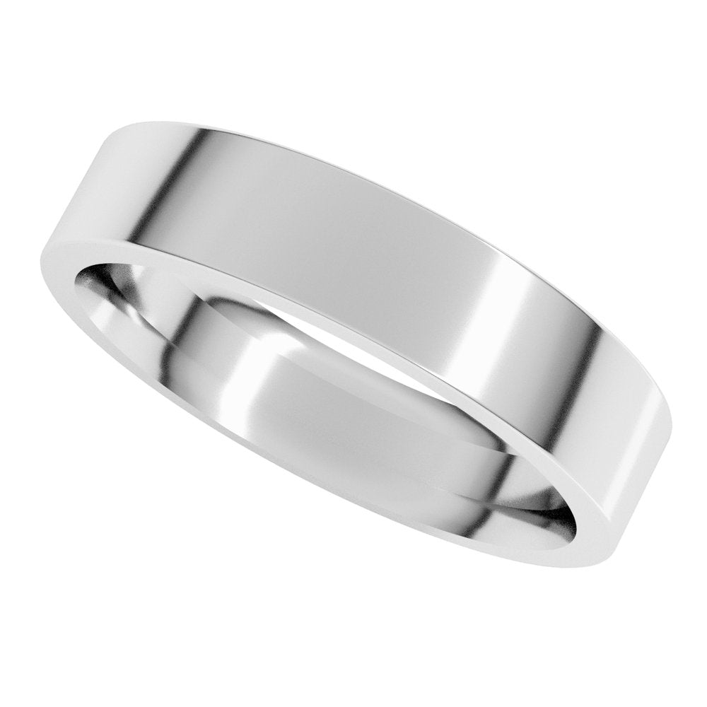14K White Gold 4.5 mm Comfort-Fit Flat Band Size 7