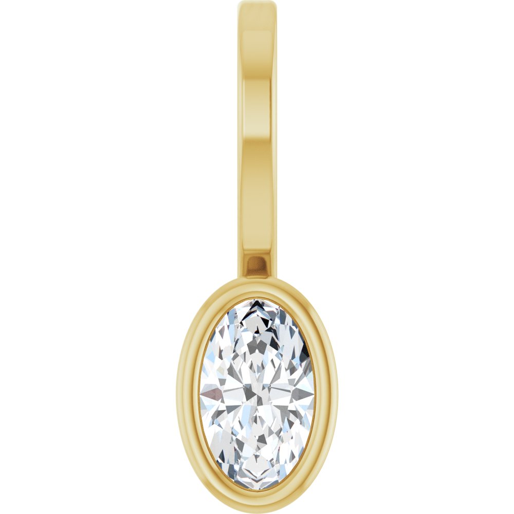 14K Yellow Gold 1/5 CT Lab-Grown Diamond Solitaire Charm/Pendant