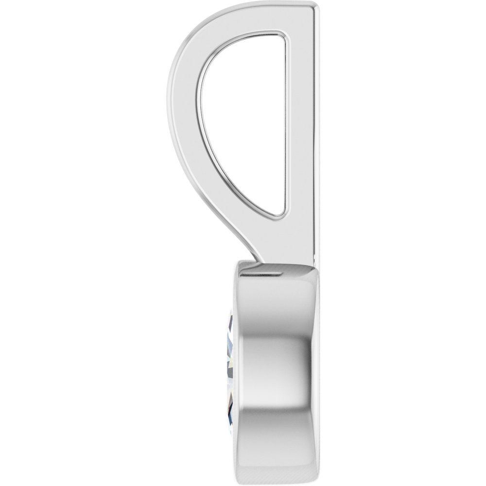 14K White Gold 1/5 CT Lab-Grown Diamond Solitaire Charm/Pendant