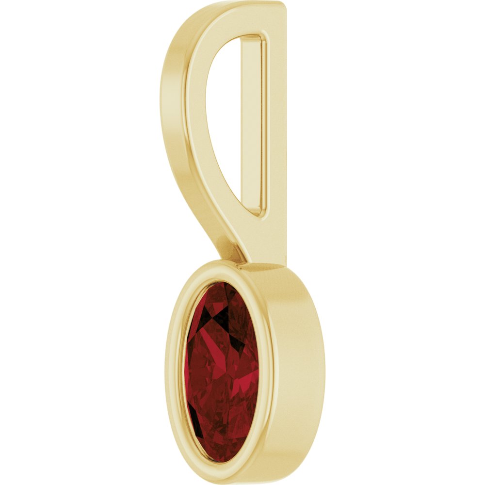 14K Yellow Gold Natural Mozambique Garnet Solitaire Charm/Pendant