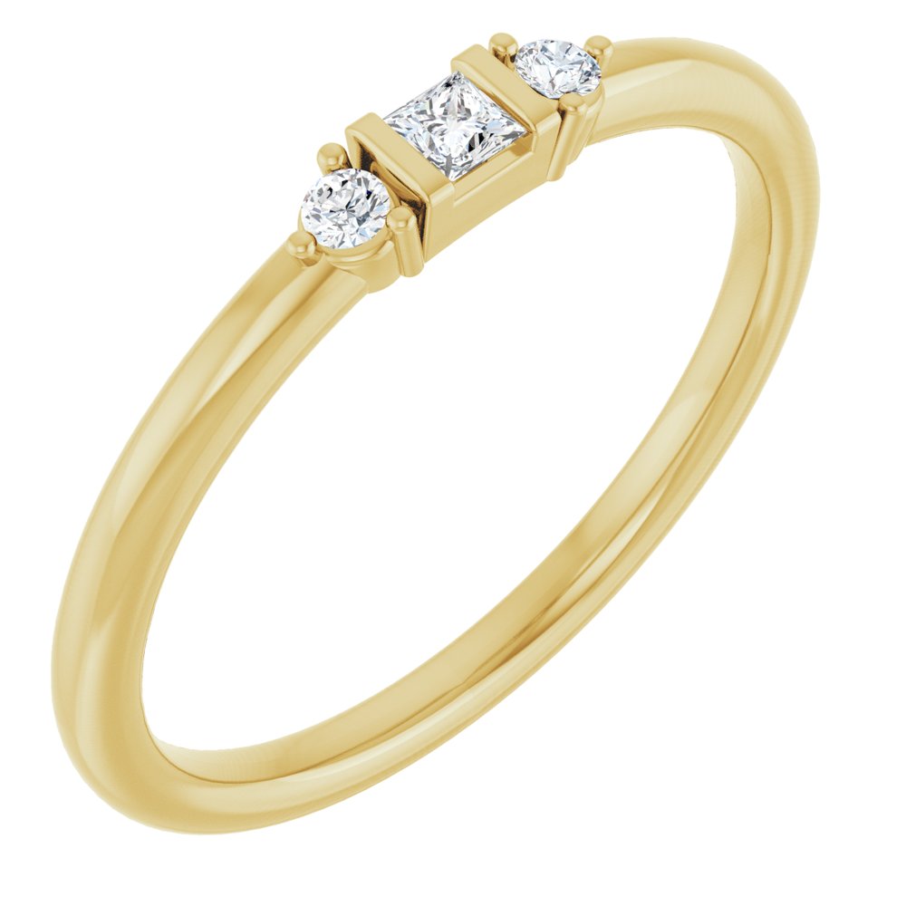 14K Yellow Gold .08 CTW Natural Diamond Stackable Ring
