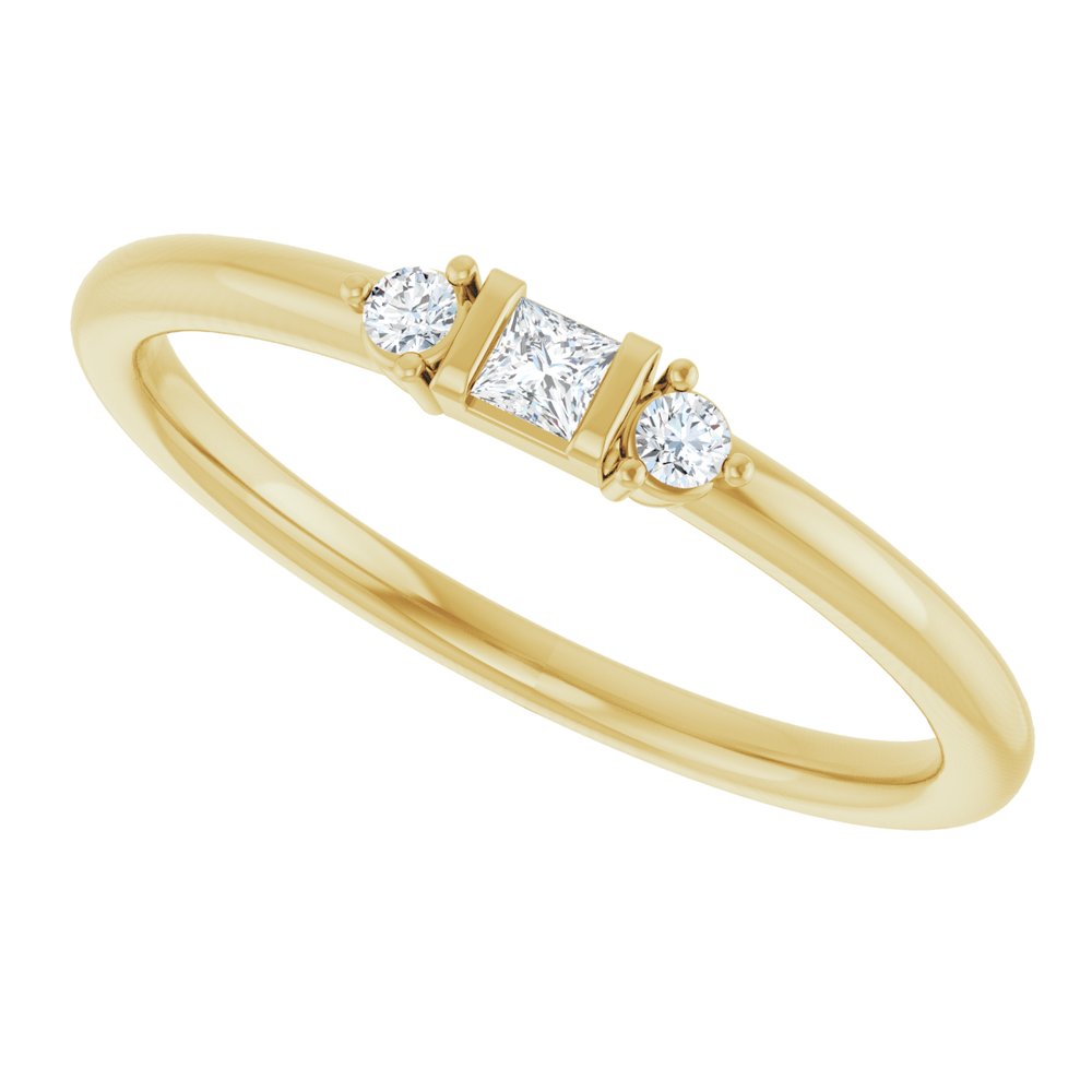14K Yellow Gold .08 CTW Natural Diamond Stackable Ring