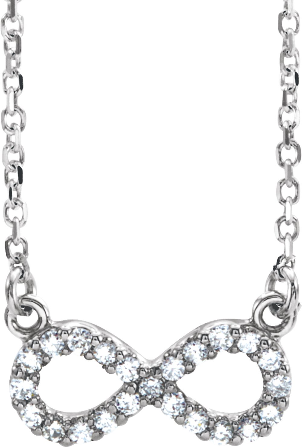 14K White 1/10 CTW Natural Diamond Infinity 16 1/2" Necklace