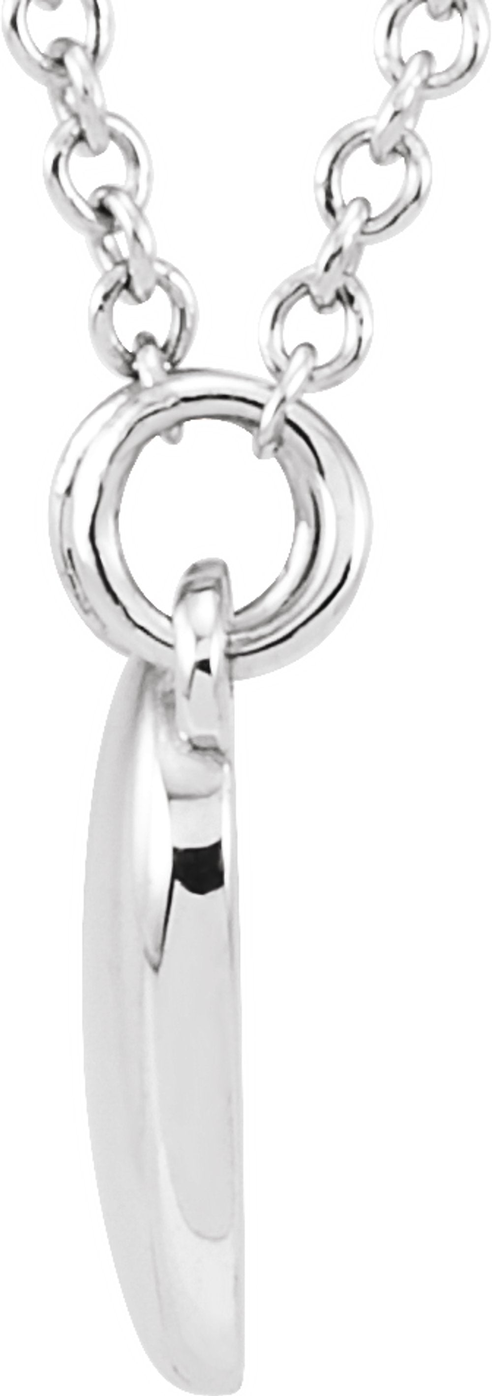 14K White Heart 18" Necklace