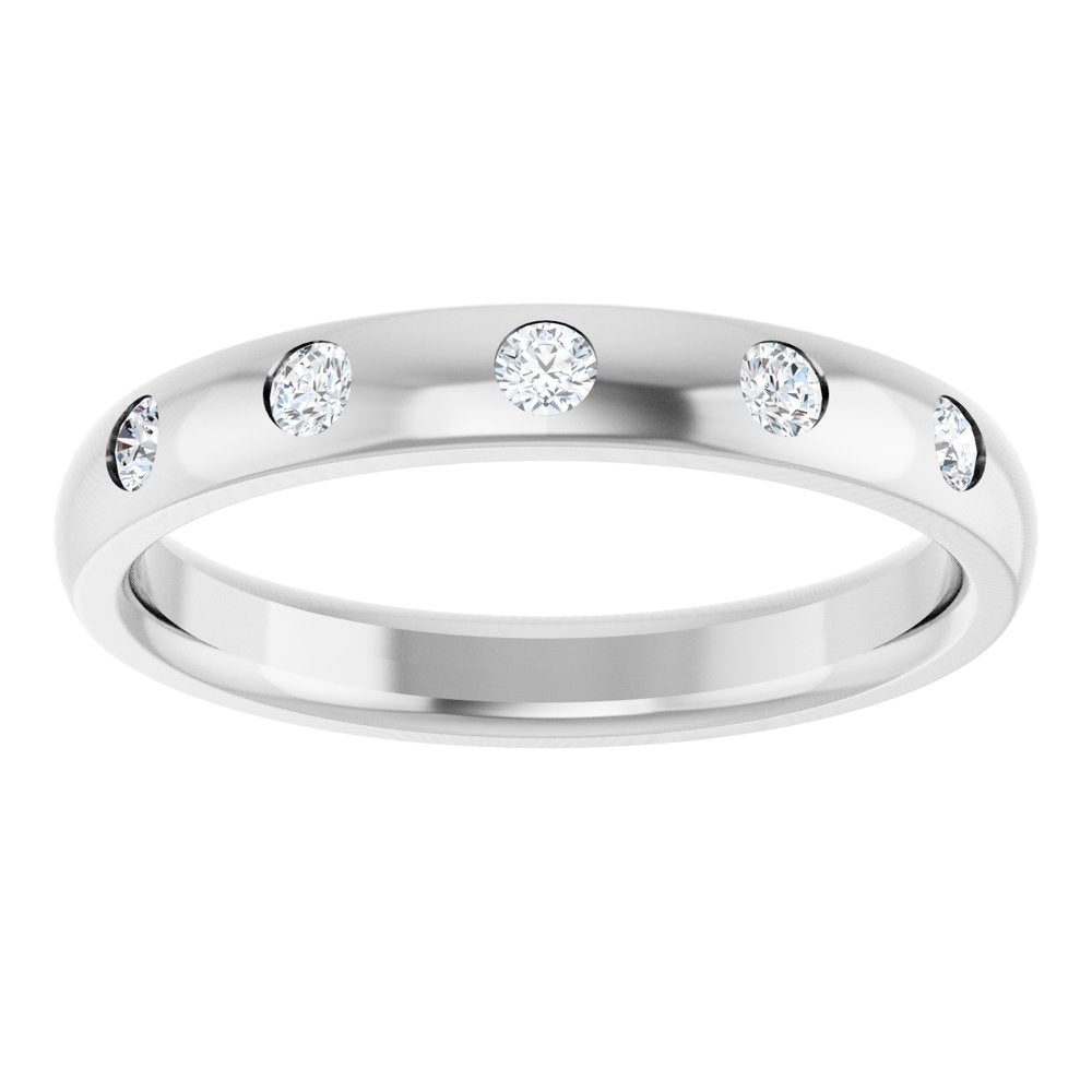 14K White Gold .02 CTW Natural Diamond Anniversary Band Size 7