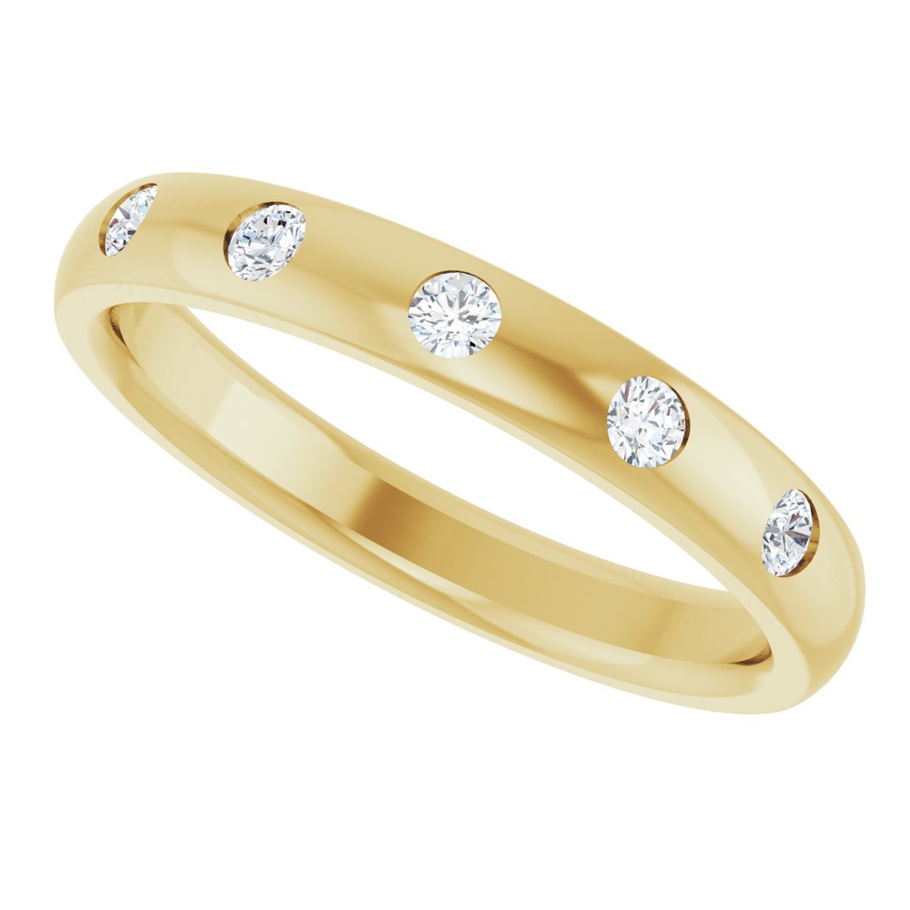 14K Yellow Gold .02 CTW Natural Diamond Anniversary Band Size 4