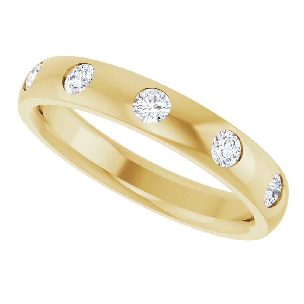 14K Yellow Gold .08 CTW Natural Diamond Anniversary Band Size 6