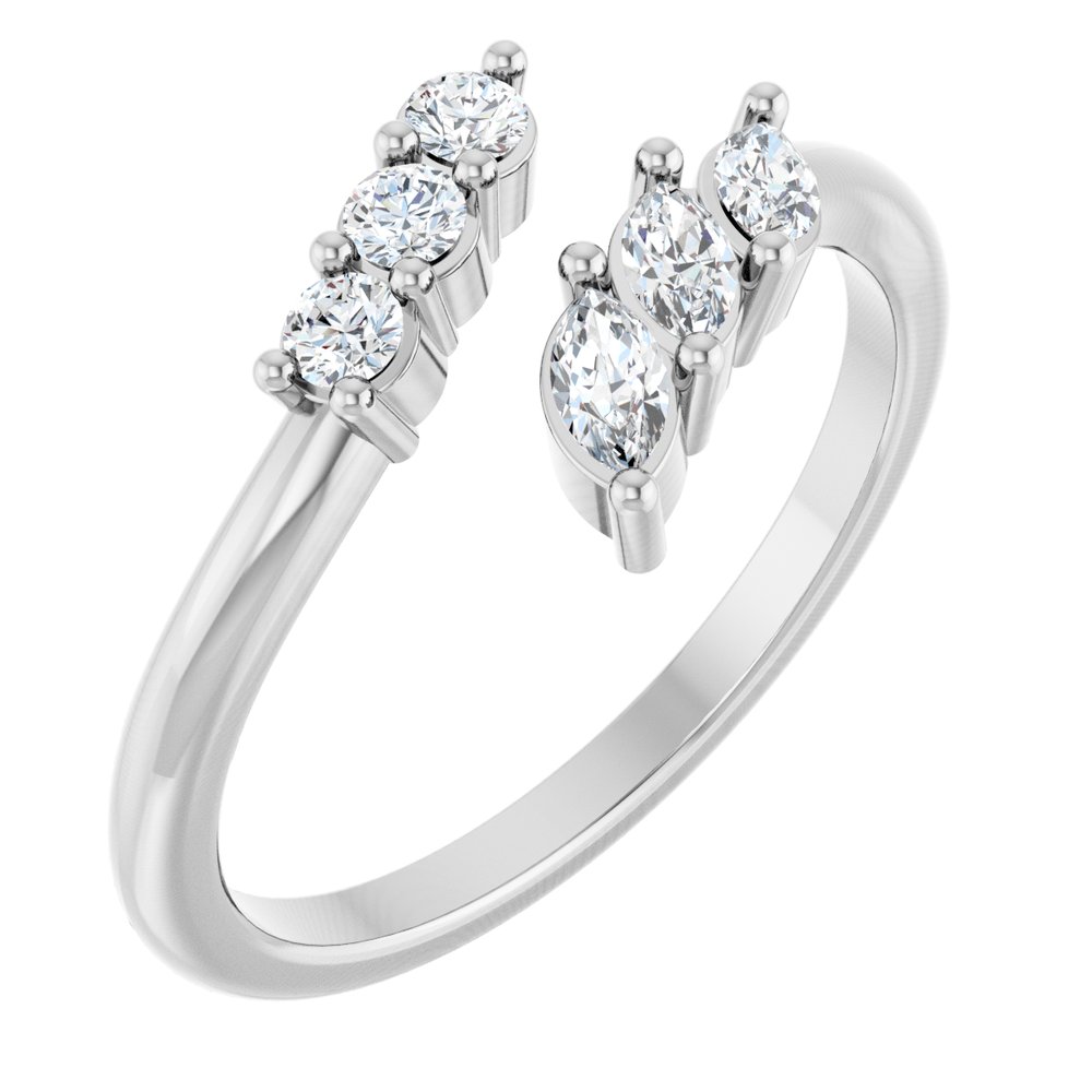 14K White Gold 1/3 CTW Lab-Grown Diamond Bypass Ring