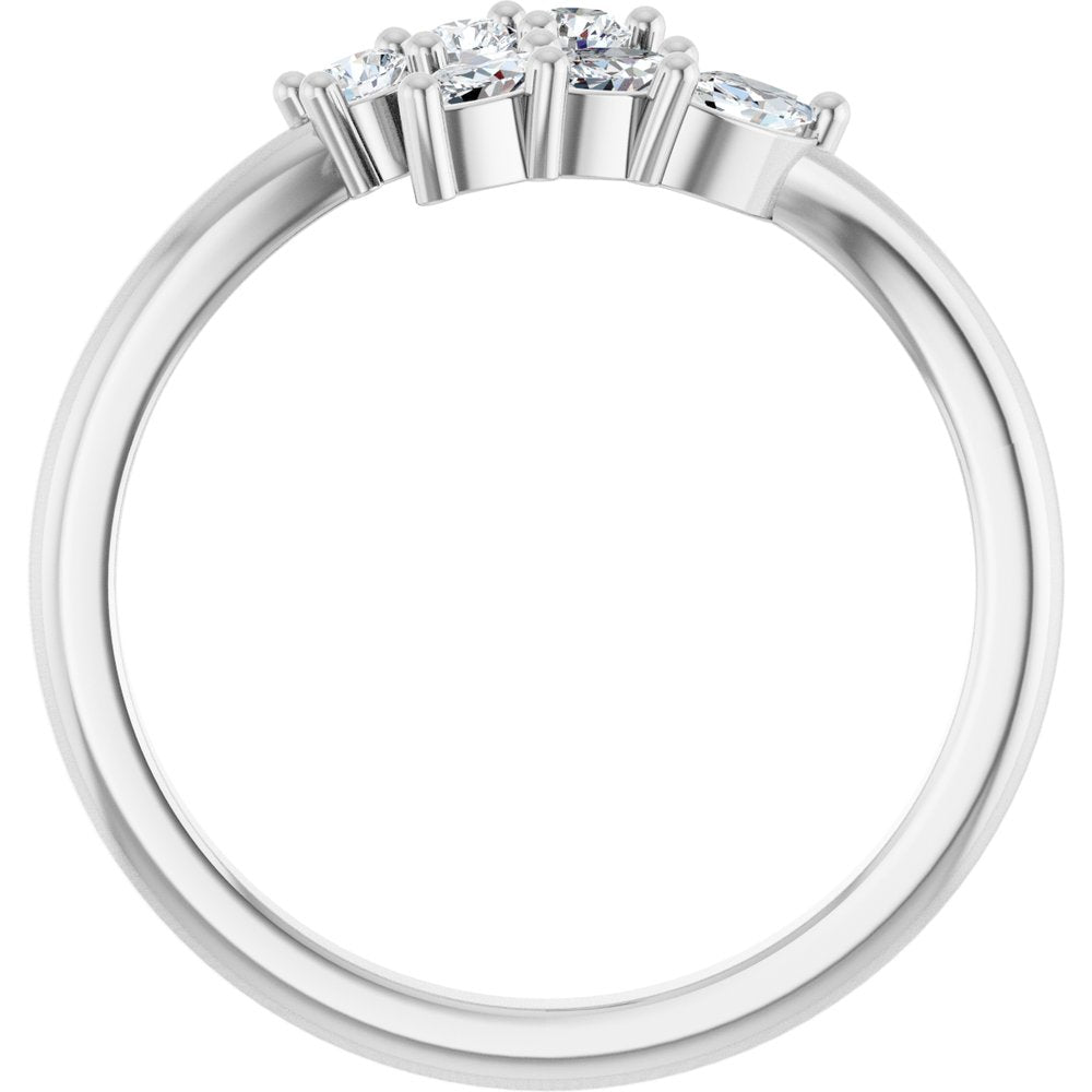 14K White Gold 1/3 CTW Lab-Grown Diamond Bypass Ring