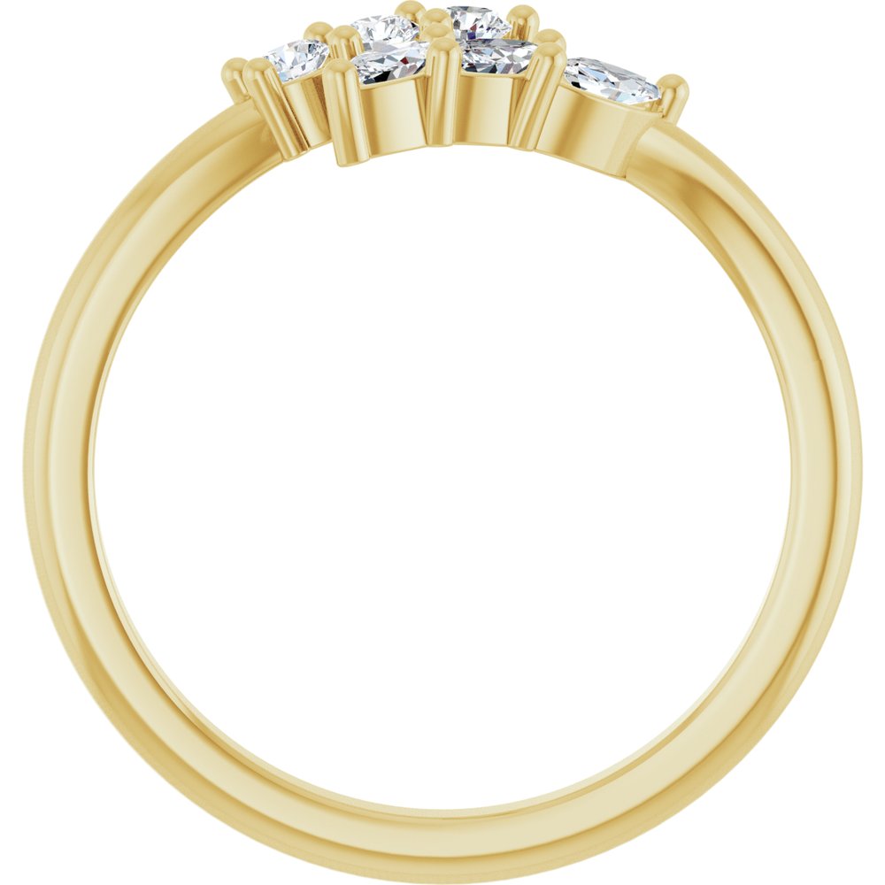 14K Yellow Gold 1/3 CTW Natural Diamond Bypass Ring