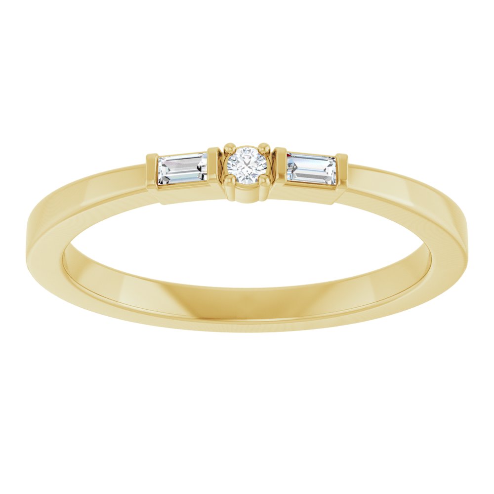 14K Yellow Gold .08 CTW Natural Diamond Stackable Ring