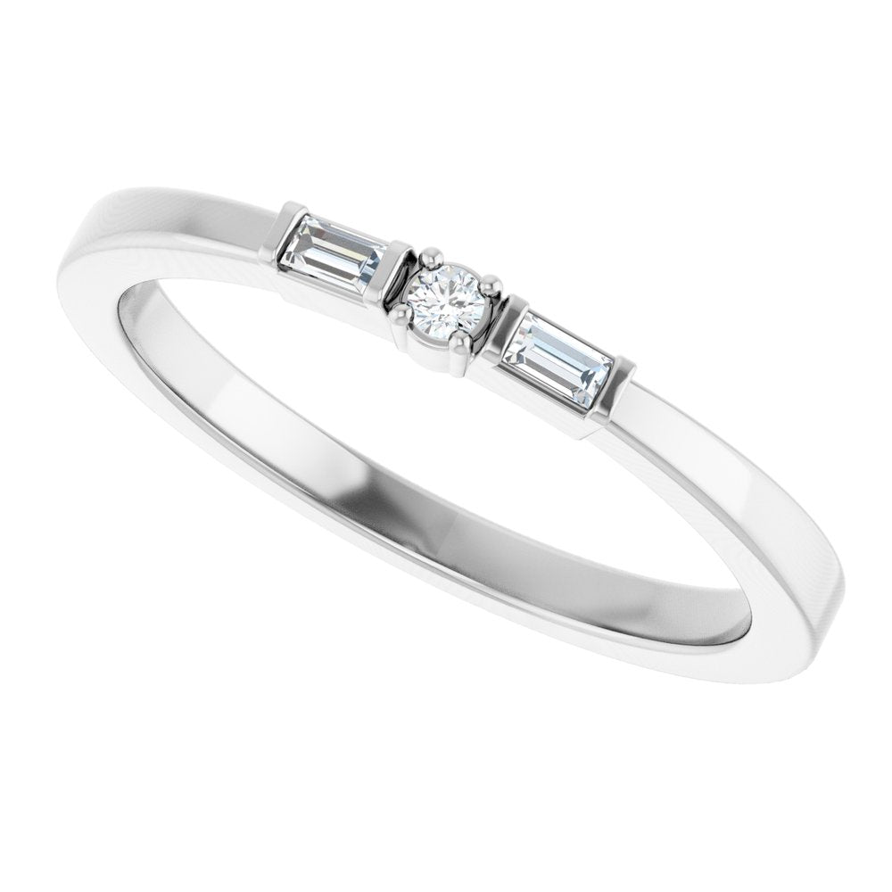 14K White Gold .08 CTW Natural Diamond Stackable Ring