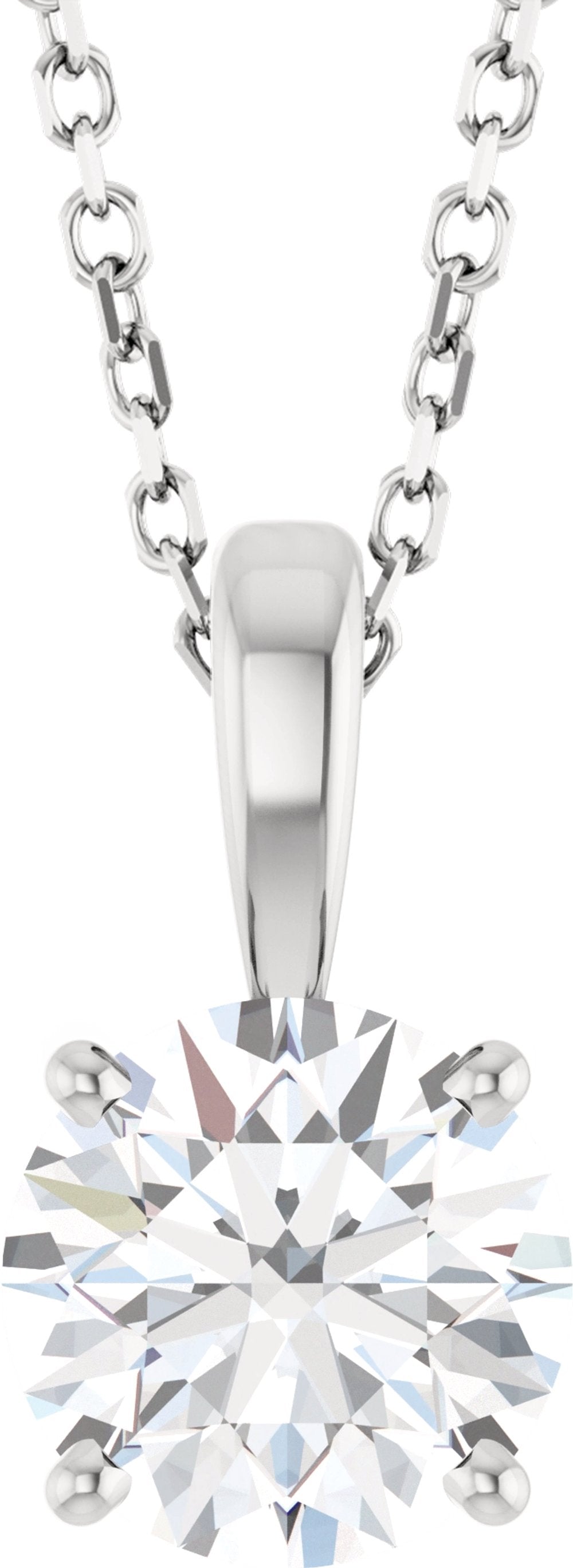 14K White Gold 1 1/4 CT Lab-Grown Diamond 18" Necklace