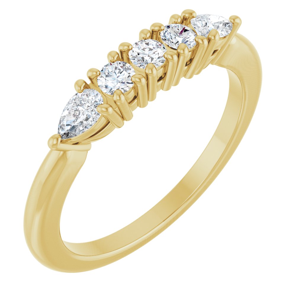 14K Yellow Gold 3/8 CTW Natural Diamond Anniversary Band