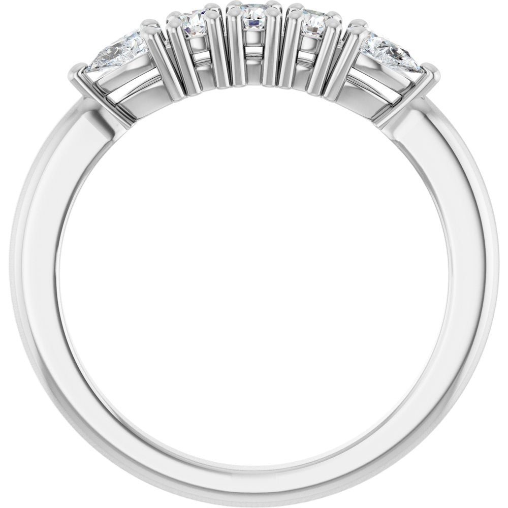 14K White Gold 3/8 CTW Natural Diamond Anniversary Band