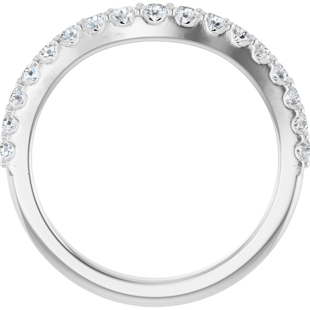14K White Gold 3/8 CTW Lab-Grown Diamond Contour Band