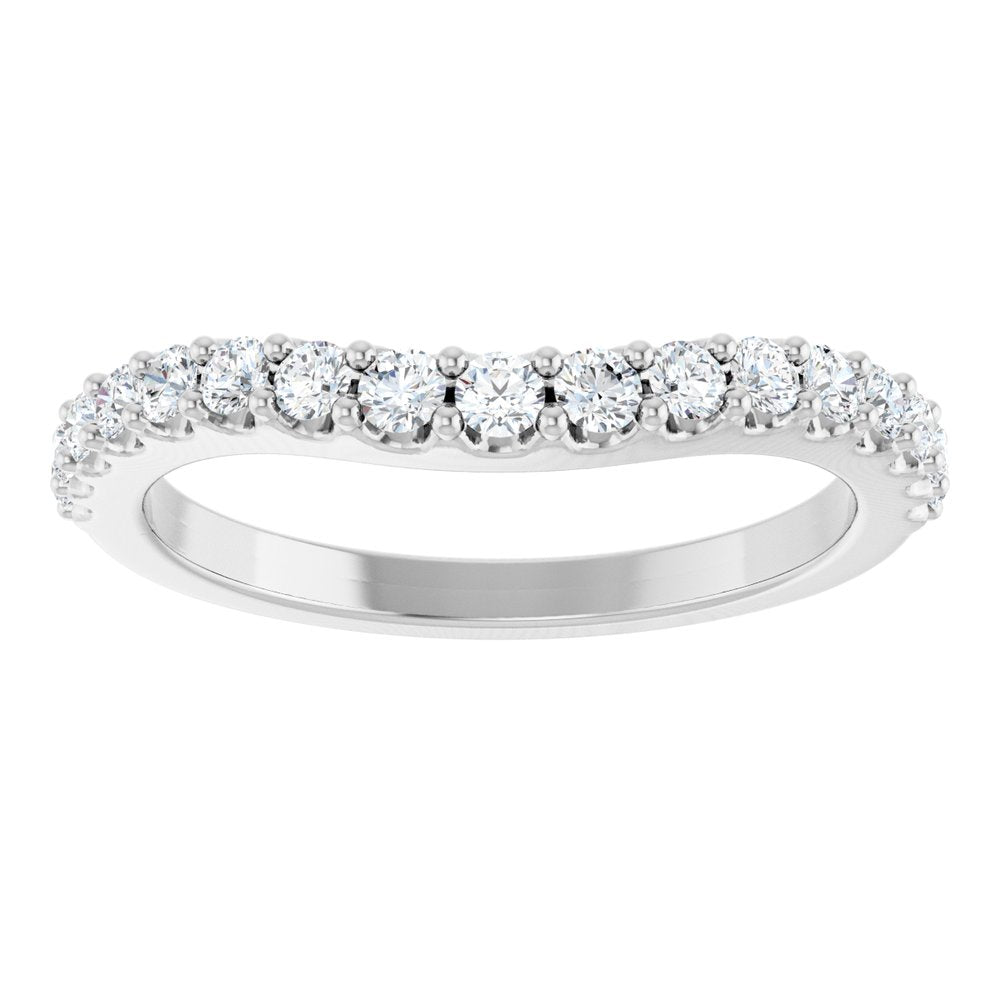 14K White Gold 3/8 CTW Lab-Grown Diamond Contour Band