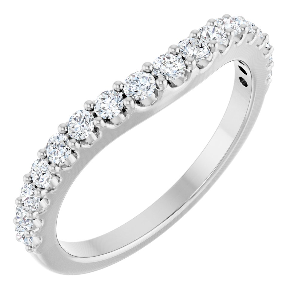 14K White Gold 3/8 CTW Natural Diamond Contour Band