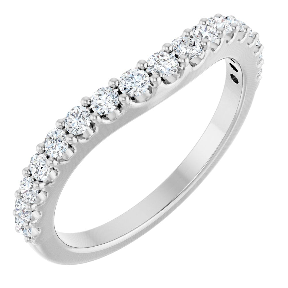 14K White Gold 3/8 CTW Lab-Grown Diamond Contour Band