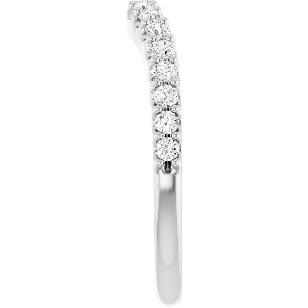 14K White Gold 3/8 CTW Lab-Grown Diamond Contour Band
