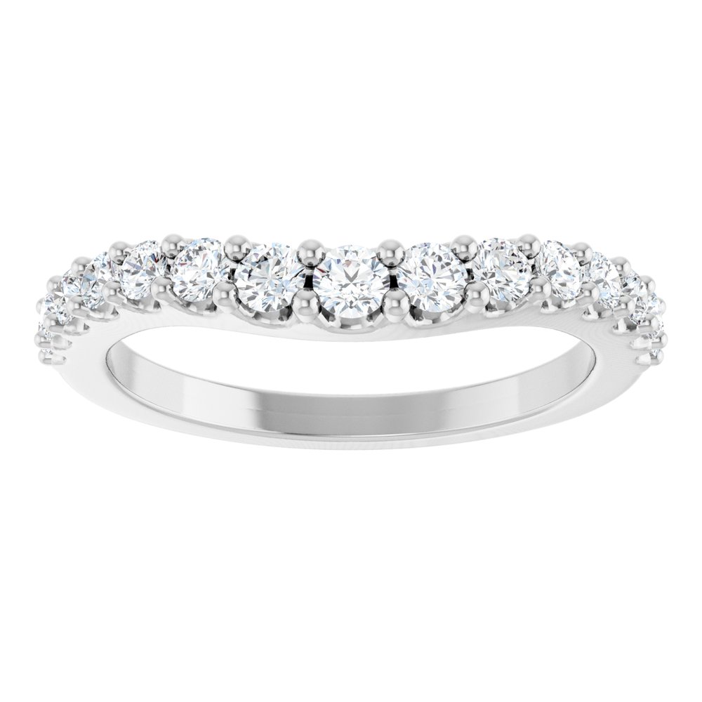 14K White Gold 1/2 CTW Natural Diamond Contour Band
