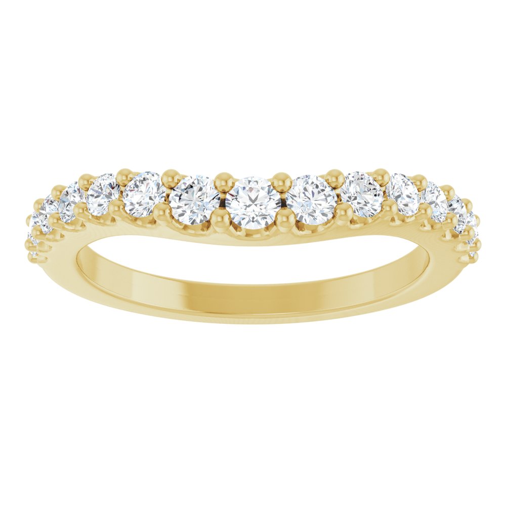 14K Yellow Gold 1/2 CTW Natural Diamond Contour Band