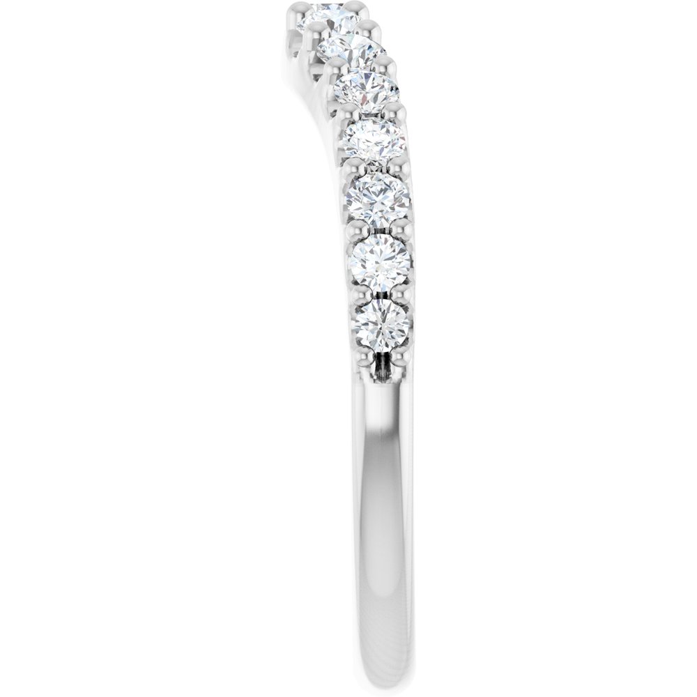 14K White Gold 1/2 CTW Natural Diamond Contour Band