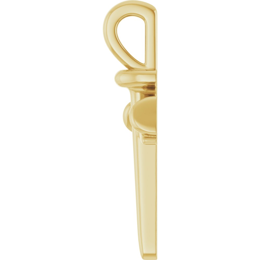 14K Yellow Gold Nail Cross Pendant