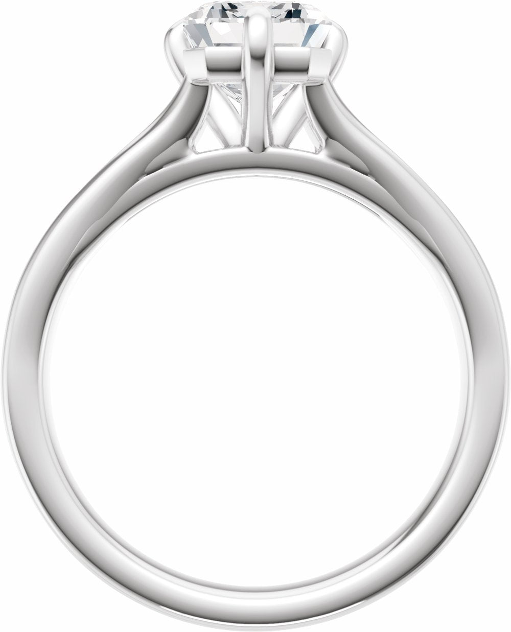 14K White Gold 9x7 mm Emerald Engagement Ring Mounting